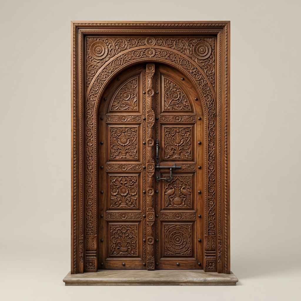 Teak Wood Door Finishing